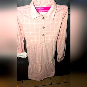 Pink and white plaid colored dress